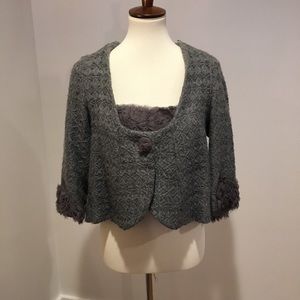 Gray wool cropped jacket
